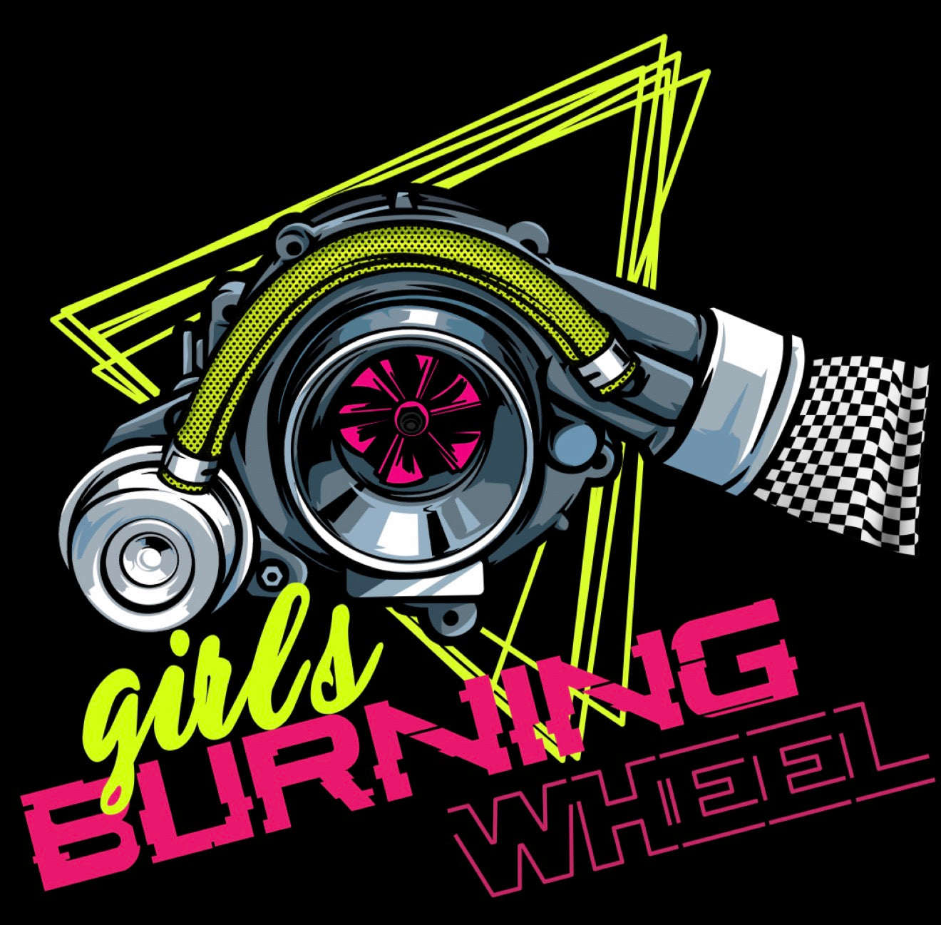 Girls Burning Wheel