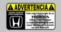 Advertencia Honda