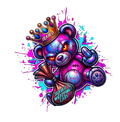 Pegatina edicion multicolor Oso